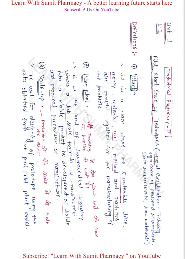 Industrial Pharmacy II Handwritten Notes b pharma 7th sem