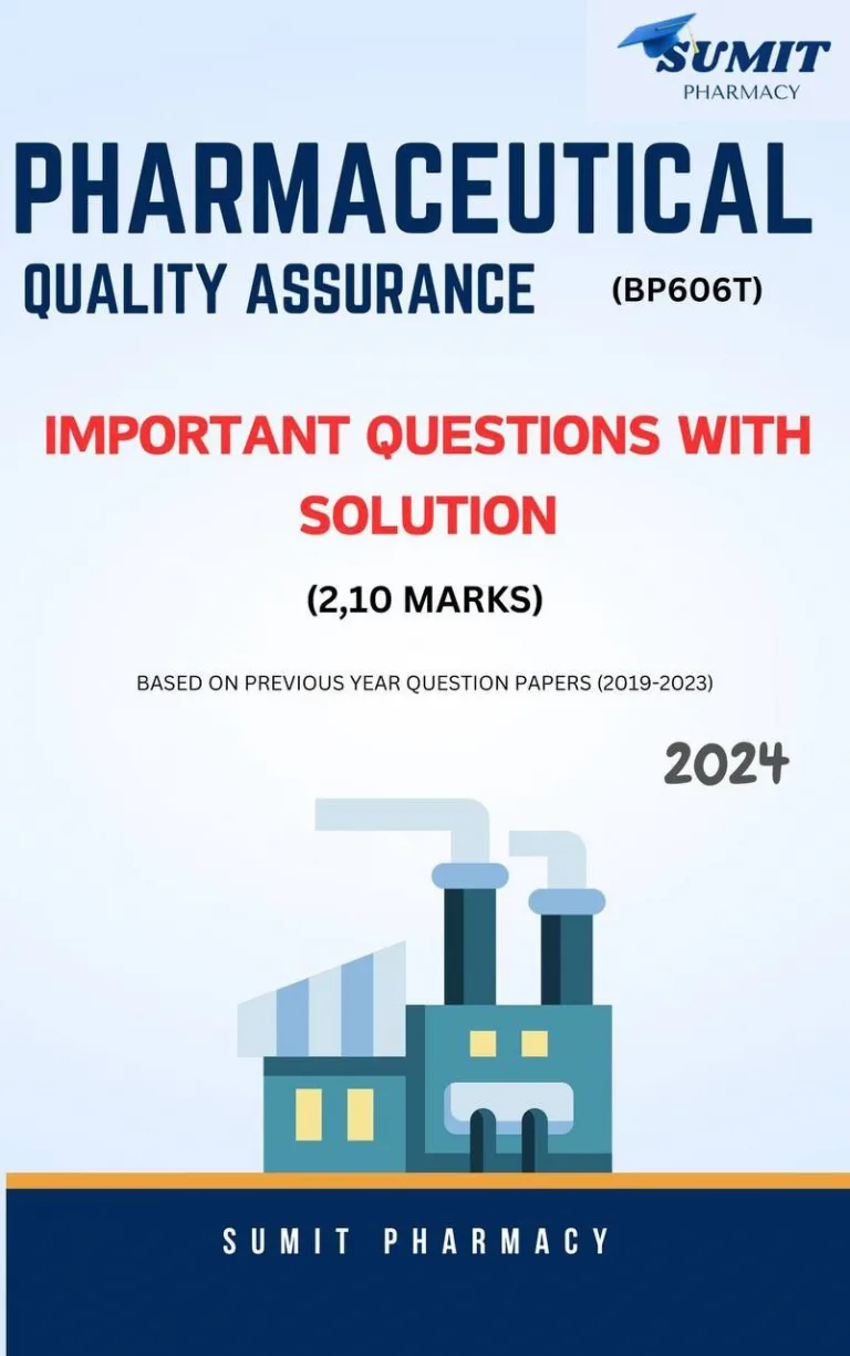 Pharmaceutical Quality Assurance important questions