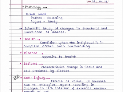 Pathophysiology handwritten notes PDF for B Pharma 2nd Semester
