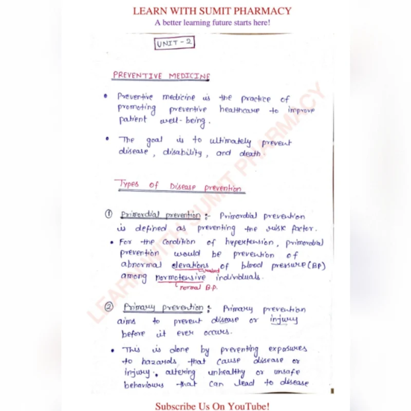 Social and Preventive Pharmacy Notes PDF | B Pharma Unit 1–5