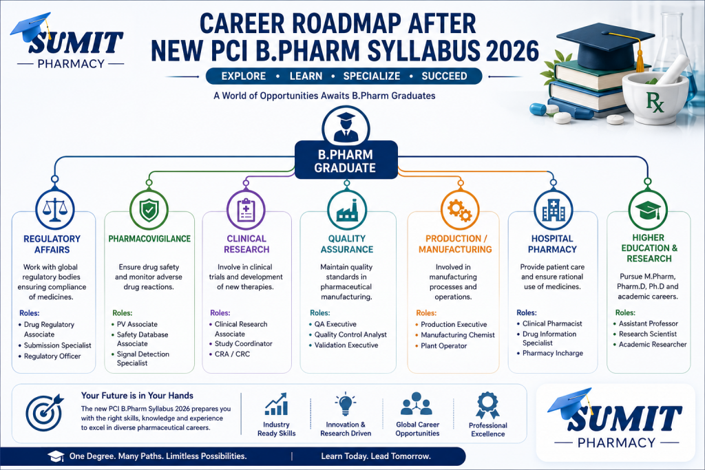 Career opportunities after PCI New B.Pharm Syllabus 2026