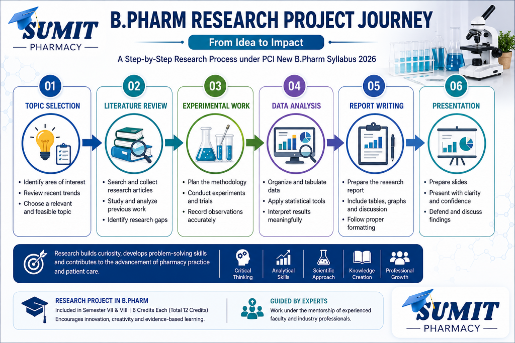 Research project workflow for B.Pharm students