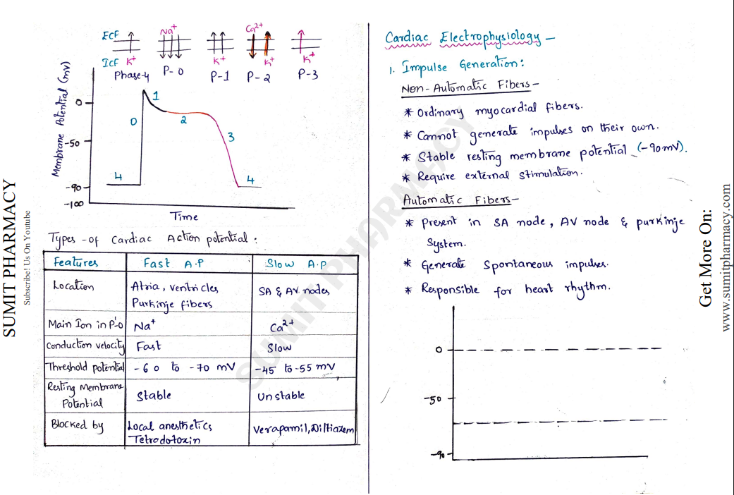 Pharmacology-II handwritten notes PDF for B Pharma 5th Semester