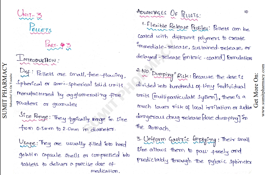 Industrial Pharmacy-I handwritten notes PDF for B Pharma 5th Semester