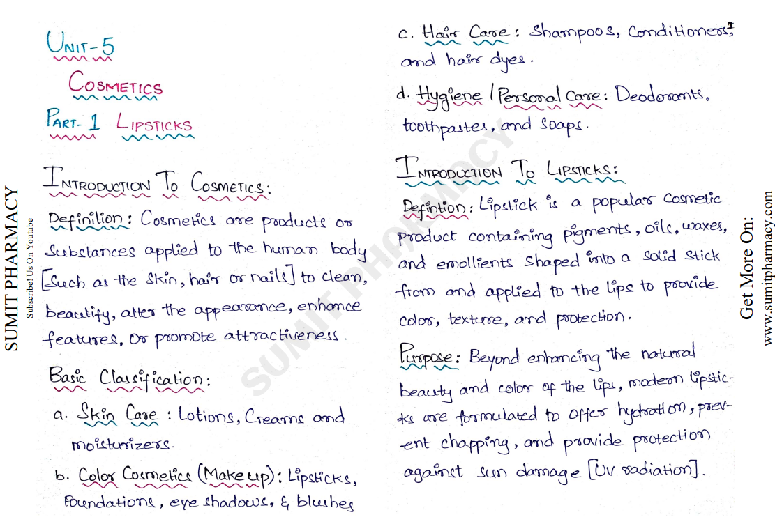 Industrial Pharmacy-I handwritten notes PDF for B Pharma 5th Semester